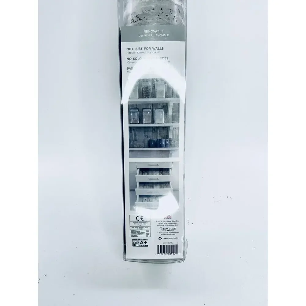 Wallpaper Driftwood Peel & Stick Removable Grey 1 NH3552 In Home